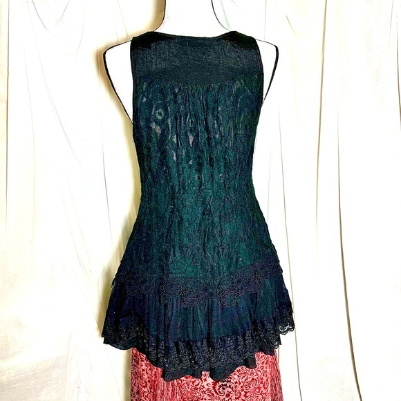 4/$35 Anthropologie Blue Bird Lace Vest - Picture 4 of 7